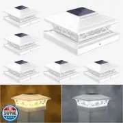 JOFIOS Solar Post Cap Lights Outdoor 6pack, White Deck Fence Post Lights Sola