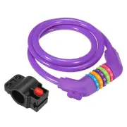 1.2M Bike Lock Cable, 5 Digit Combination Anti Theft for Bicycles, Purple