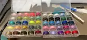 Outus 50 Pieces Prewound Thread Bobbins with Bobbins Box for Brother 50 Color