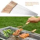 10Pcs Kabob Skewers Stainless Steel 8 Inch Barbecue Skewer Reusable for Grilling
