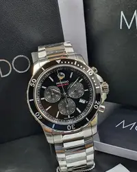 在飛比找Yahoo!奇摩拍賣優惠-MOVADO Series 800 黑色面錶盤 銀色不鏽鋼錶