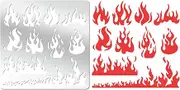 INFUNLY Flame Metal Stencil for Painting 6.14" Airbrush Fire Stencils Fire Theme Stainless Steel Stencils Airbrush Flame Metal Stencil Fire Burning Metal Stencil for Drawing DIY Greeting Card