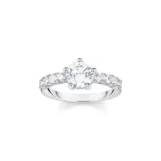 Genuine THOMAS SABO Heritage Glam Solitaire ring with white zirconia stones
