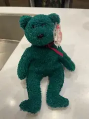 TY Beanie Baby 2001 Holiday Teddy Green Bear