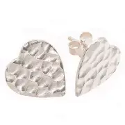 Unique hammered earrings pure silver Karen hill tribe
