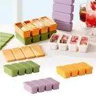 4 Cubes Silicone Ice Cube Tray with Lid Food Freezing Mold Summer