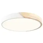 Minimalist LED Flush Mount Ceiling Light 16-Inch 30W 4000K White Wood Ceiling...