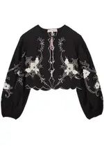 Free People Valencia Embroidered Cotton-blend Jacket - Black - XS XS