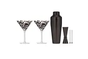 6pc Tempa Selena Cocktail Shaker Glass Cup Jigger Stirrer Barware Drinkware Set