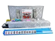 C&H Solutions American Mahjong Set,Mahjong Tiles Set,Silver PU Carrying Bag