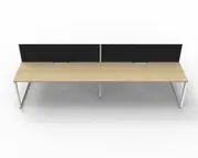 RAPIDLINE DELUXE LOOP LEG WORKSTATION With Screen 4 Person Double Sided W1800 x D750 x H730mm (per user) Natural Oak Top White Frame