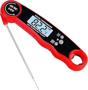 Laeeully Instant Read Digital Meat Thermometer, Calibrated with Backlight Collapsible Probe, Waterproof Kitchen Cooking BBQ Food Thermometer