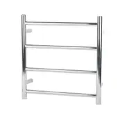 AQUAPERLA 4-Bar Heated Towel Rail - Round Bars - Chrome (W500mm x H520mm)