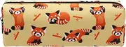 Canvas Pencil Bag Pencil Case Holder Pen Pouch for Boys Girls Kids Teens Teenagers Student Women Men (Red Panda)