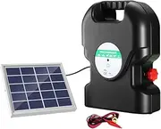 Giantz Electric Fence Energiser 20km Solar Energizer Charger, Fencing Equipment Farm Barrier Animals, 1.2J Discharge Energy 3.7V 10.4Ah Li-ion Battery Panel Warning Signs