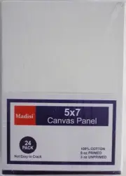 Madisi Painting Canvas Panels 24 Pack 5X7 Classroom Value Pack Art White