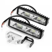 2X 6 Inch LED Work Lights 48W 12V Driving Strip Flood Beam Light Bar SUV Offroad