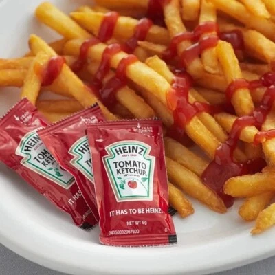 50 Heinz Tomato Ketchup 9g Single Serve Individual Portion Packets