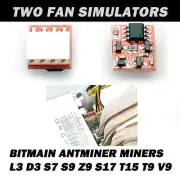 2x Fan Simulators 4PIN for Bitmain Antminer Miners L3 D3 S7 S9 Z9 S17 T15 T9 1F