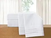Elegant Comfort Luxury 4-Piece Bed Sheet Set - Luxury Bedding 1500 Premium Hotel Quality Microfiber, Wrinkle Resistant Cool & Breathable, Easy Elastic Fitted, Queen, White