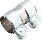 Skyplanet Universal Aluminum Exhaust Clamp 50mm/2 Inch, Exhaust Pipe Sleeve Connector Clamp Coupler Exhaust Muffler Pipe Band Stainless Steel Turbo Exhaust Band Clamp with Bolts