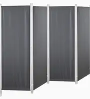 4 Panels Gray Room Divider Folding Privacy Screen Home Office Dorm Decor "New"