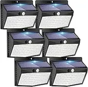 Peasur 6 Pack Solar Lights Outdoor Motion Sensor Solar Security Lights Waterproof with 3 Lighting Modes, Black, 4.1 x 3.3 x 1.7 Inches, Outdoor Solar Powered Wall Lights for Garden, Fence, Yard, Patio