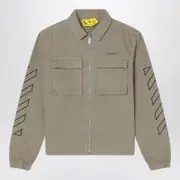 [Off-White™] Kaki zip-up jacket in cotton 12+ Y Green