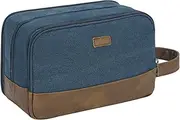 [WANDF] Men's Travel Toiletry Bag Hanging Dopp Kit Canvas Toiletry Organizer Water-Resistant Blue