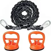 AUXPhome Bungee Cord Clothesline,Tri-Braided Clothes Line,Portable Travel Clothesline Laundry (with 2 Strong Suction Cups) for Home,Camping,Travel,Indoor or Outdoor Use - No Hanger Hook Needed Black
