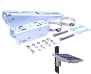 NUZAMAS Adjustable Solar Panel Pole Mounting Brackets Frame, Universal Angle Mounting Bracket Single Arm Pole, Wall and Ground Mounts Up to 300mm Size Panel