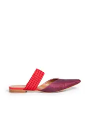 Red Pointed Toe Mules