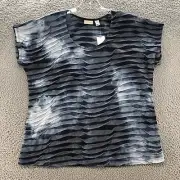 Chicos Top Womens 3 Extra Large Tie Dye Tunic Scoop Blouse Shirt Rayon Ladies