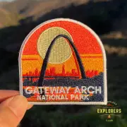 Gateway Arch Patch for Backpack Denim Jacket Iron On Embroidery Patch Themed Cam