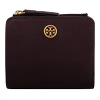 在飛比找ETMall東森購物網優惠-TORY BURCH - 金屬圓標防刮暗釦拉鍊零錢袋短夾/桑