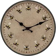 Leefasy Outdoor Clock Wall Clock Decorative Elegant Resin Novelty Round Garden Clock Hanging Clock for Hotel Bedroom Swimming Pool Bathroom Hallway