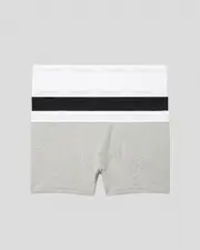 [Calvin Klein] Calvin Klein Men's Cotton Stretch Trunks 3 Pack Underwear in White/Grey Heather/Black Size 2XL 2XL White/Grey Heather/Black