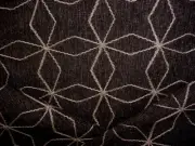 3-1/2Y BRUNSCHWIG ET FILS BURLAP COFFEE EMBROIDERED DRAPERY UPHOLSTERY FABRIC