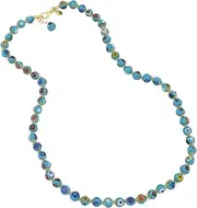 GlassOfVenice Murano Glass Mosaic Long Necklace - Aqua