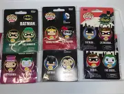 Funko Pop! Collectible Pins Lot of 6 Harley Quinn, Batman, Robin , Joker. NEW