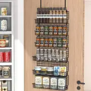 6-Tier Spice Rack Organizer with Door Hook Wall Mounted & Over the Door Spice