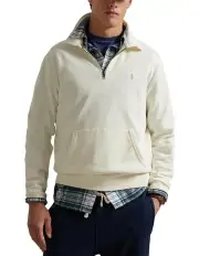 [Polo Ralph Lauren] Loopback Fleece Quarter-Zip Sweatshirt in Natural