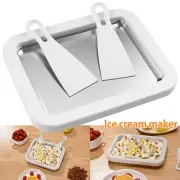 Ice Cream Maker Pan with 2 Scrapers Ice Cream Maker Plate Multifunctional qr*c