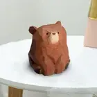 Bear Figurine Gift Idea Mini Sculpture Rustic Wooden Figurines for Bedroom Decor
