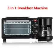 220V Multifunction Electric 3 In 1 Breakfast Machine Toaster Oven Frying Coffee