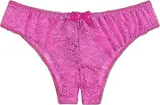 [Generic] Leopard Lingerie for Women Plus Lace Lingerie Thong Sexy 1PC Floral Brief Crotchless Underwear Women Panty Sexy Lingerie for Sexy Lace Big Woman Hot Pink