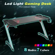 Gaming Desk Office Desk Computer Desk Home Desk with LED Lights RGB Lighting