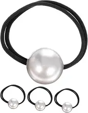 CANIGHT 4pcs Pearl Hair Scrunchies Ponytail Holders Decorative Hair Ties for Women Girls Elegant Pearl Embellishments