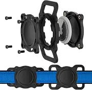 Waterproof Airtag Dog Collar Holder, (2 Pack) Shockproof, Ultra-Durable, Plastic & Silicone Pet Collar Case for Apple Air Tags, Anti-Lost Protective Cover for Backpack- Fits All Width Collars