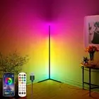 4.2ft RGB LED Corner Floor Lamp Music Sync Atmosphere Standing Light for Bedroom